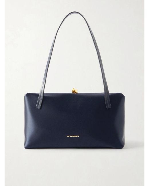 Jil Sander Blue Goji Pillow Satin Shoulder Bag