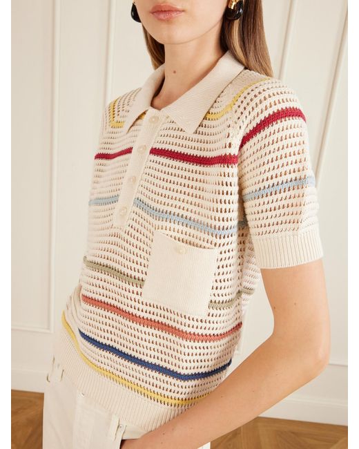 Alix Of Bohemia Natural Lessi Carnival Cotton-Knitted Polo Shirt