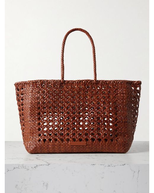 Loeffler Randall Brown Klara Woven Leather Tote