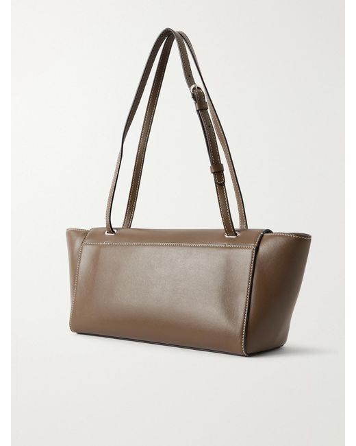 SAVETTE Natural Symmetry Trapeze Leather Shoulder Bag