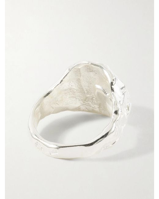 SIMUERO White Coco Sterling And Garnet Ring