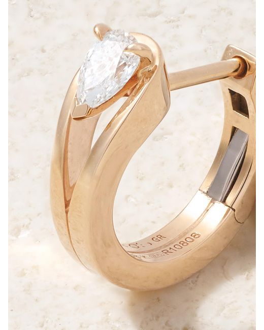 Repossi Natural Serti Inversé 18-Karat Rose Diamond Single Earring