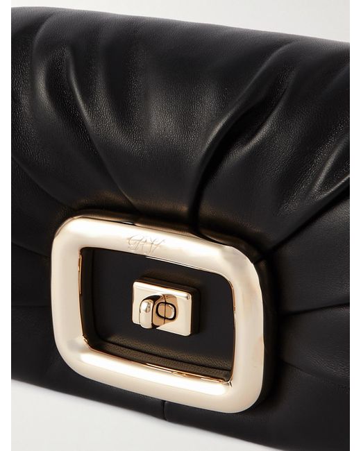 Roger Vivier Black Viv' Choc Me Mini Padded Leather Shoulder Bag