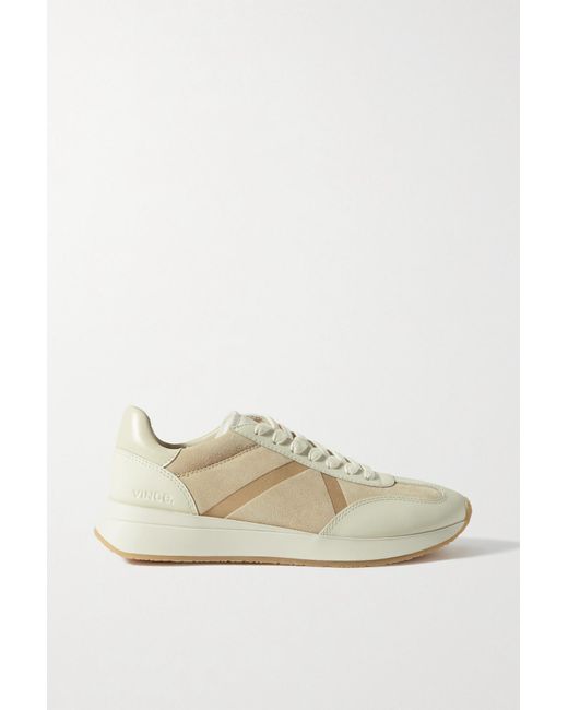 Vince Ohara Suede And Leather Sneakers in White | Lyst