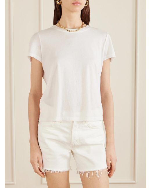 James Perse White Vintage Boy Cotton-Jersey T-Shirt