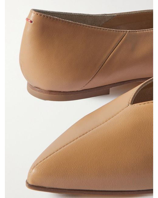 Aeyde Natural Moa Leather Point-Toe Flats