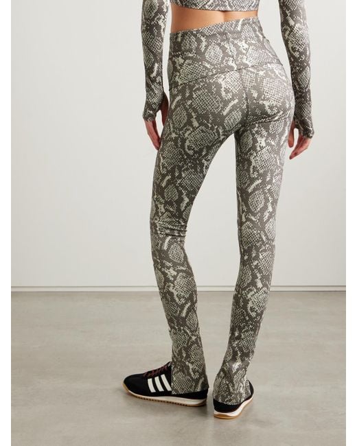 Adidas By Stella McCartney Gray Snake-Print Recycled-Stretch Leggings