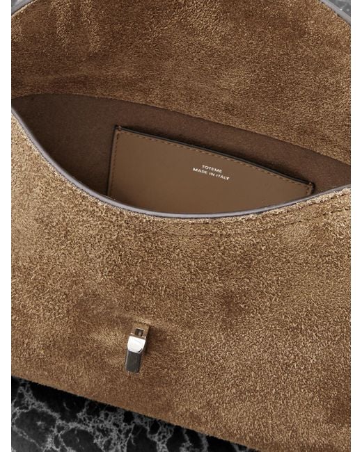 Totême  Natural T-Lock Suede Clutch