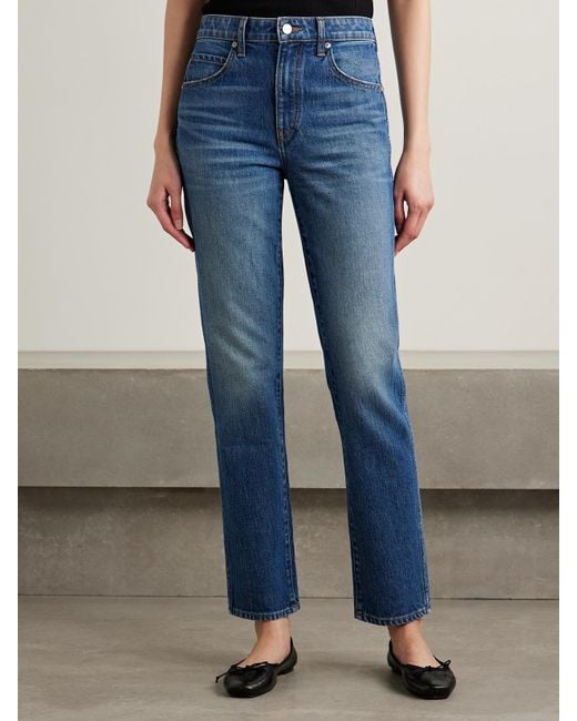 Khaite Blue Viv Hoch Sitzende Jeans Mit Schmalem Bein