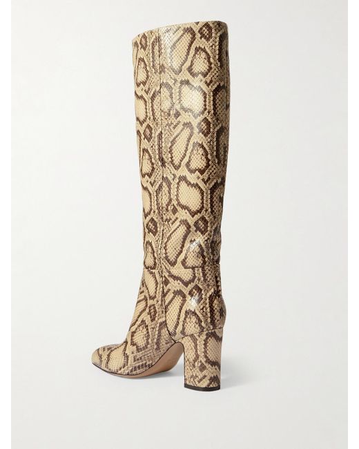 Paris Texas White Lavinia Snake-Effect Leather Knee-Boots