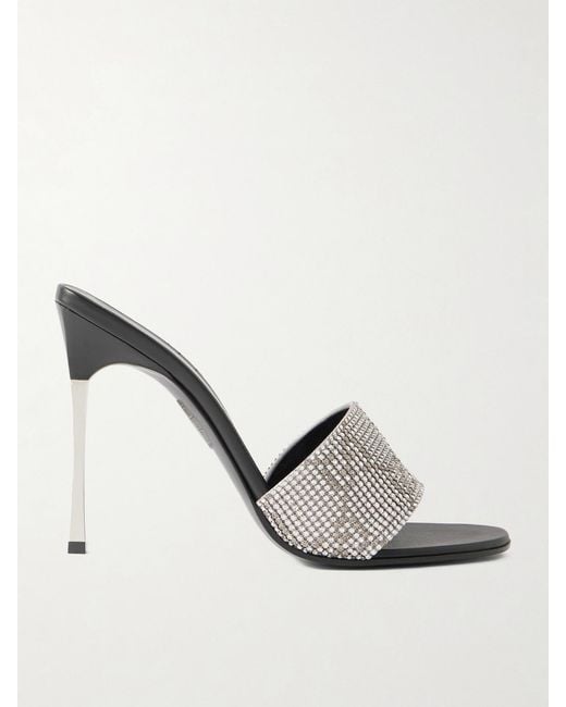 Gucci Natural Bombshell Crystal-Embellished Mesh Mules