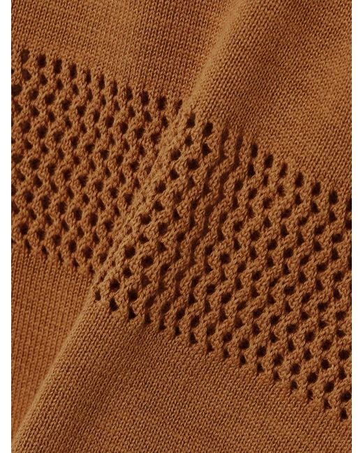 D'Estree Brown Genesis Ärmelloser Pullover Aus Einer Biobaumwollmischung Mit Lochstrickpartien