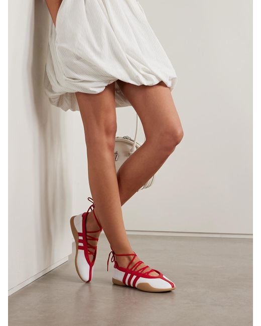 Adidas Originals Red Taekwondo Mei Ballet Sneakers Aus Leder