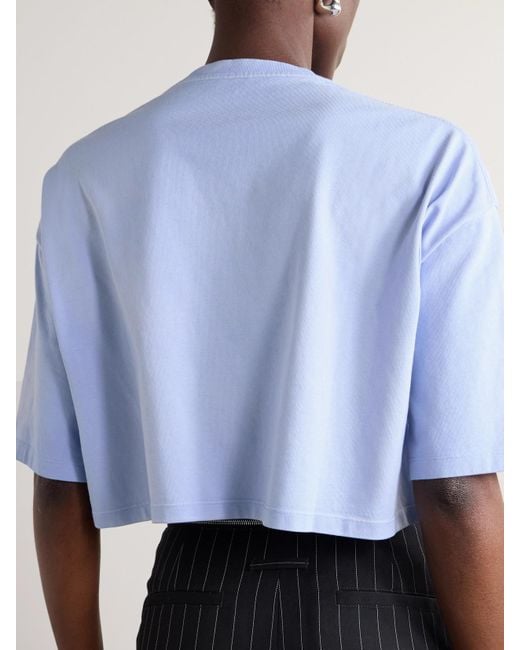 Tシャツ・カットソー LOEWE Anagram cropped top made of cotton jersey LOEWE Cropped embroidered cotton-jersey T-shirt | NET-A-PORTER