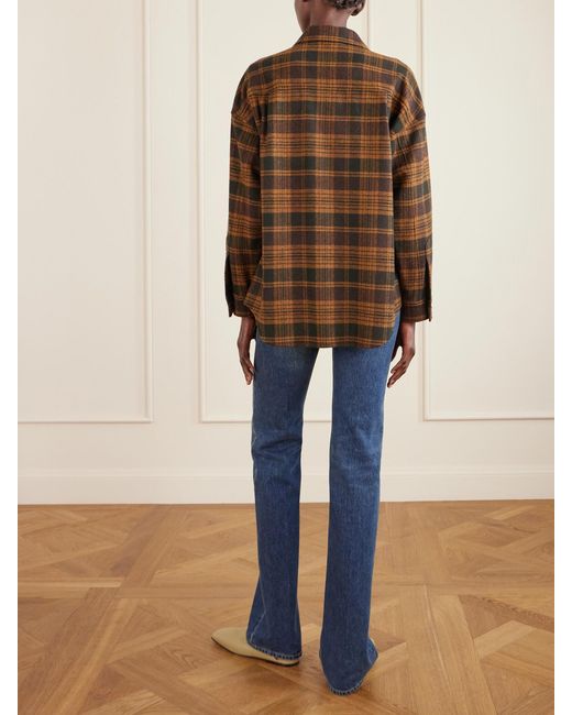 Loro Piana Brown Darby Checked Wool And Cashmere-Blend Shirt