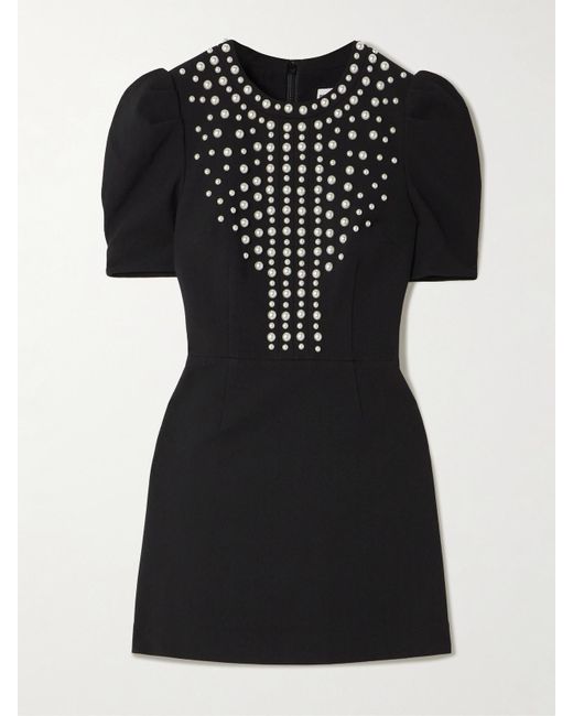 Rebecca Vallance Black Minikleid Aus Crêpe Mit Kunstperlen