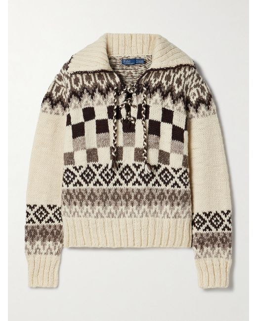 Polo Ralph Lauren Natural Fair Isle Wool Sweater