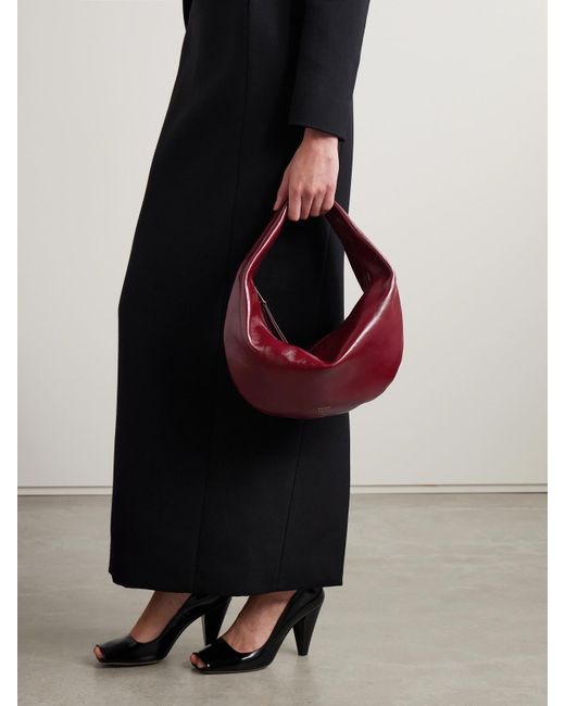 Khaite Red Olivia Mittelgroße Tote Aus Lackleder