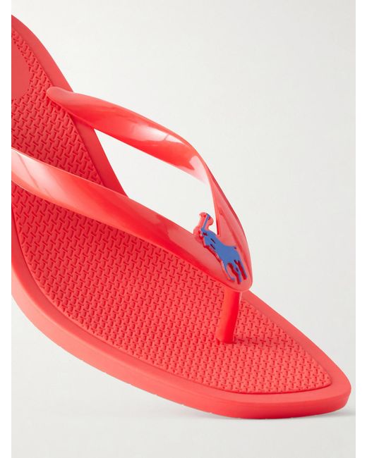 Polo Ralph Lauren Red Logo-Printed Tpu Sandals