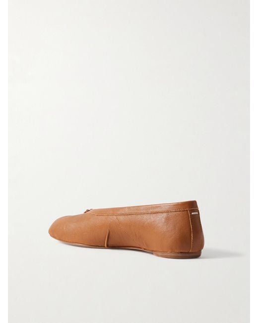 Maison Margiela Brown Tabi Split-Toe Leather Ballet Flats