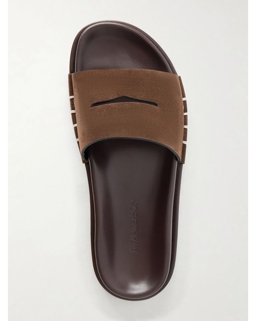 J.W. Anderson White Fussbett Suede Slides
