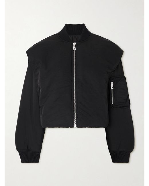 Jean Paul Gaultier Black Oversized Hooded Shell Bomber Jacket