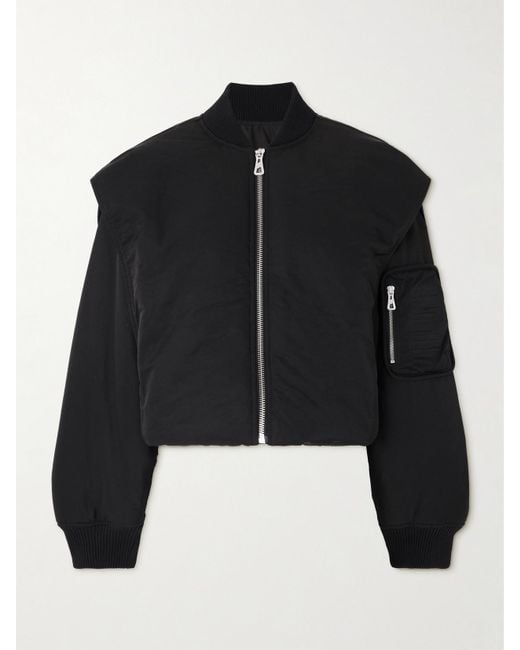 Jean Paul Gaultier Black Oversized Hooded Shell Bomber Jacket