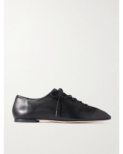 Aeyde Black Isla Leather Brogues