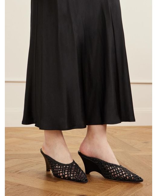 Le Monde Beryl Black Victoria 70 Woven Leather Mules