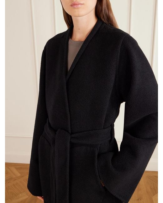 Rick Owens Black Dagger Belted Cashmere Coat