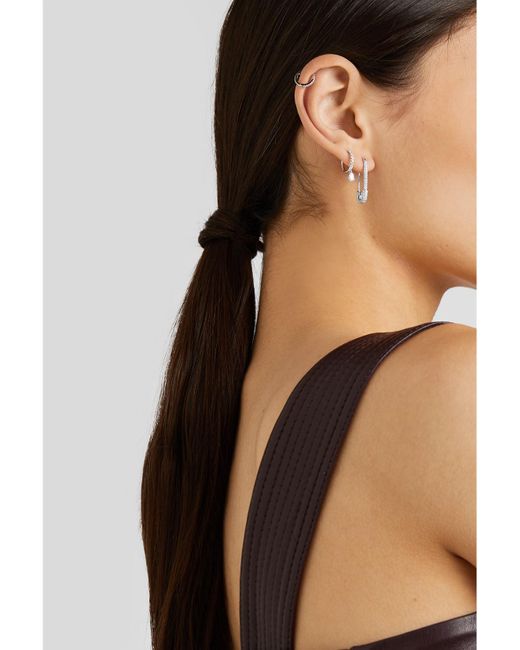 Anita Ko Natural Safety Pin Einzelner Ohrring Aus 18 Karat Weißgold Mit Diamanten