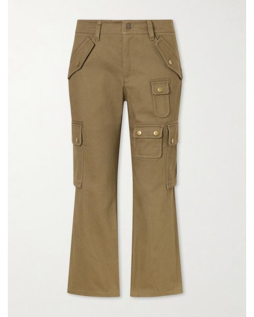 Isabel Marant Natural Josine Organic Cotton-Twill Wide-Leg Cargo Pants