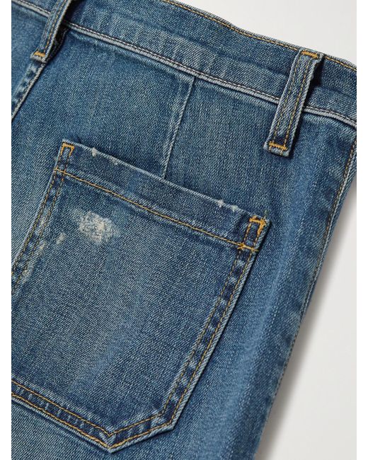 Nili Lotan Blue Florence Hoch Sitzende Schlagjeans Mit Distressed-Details