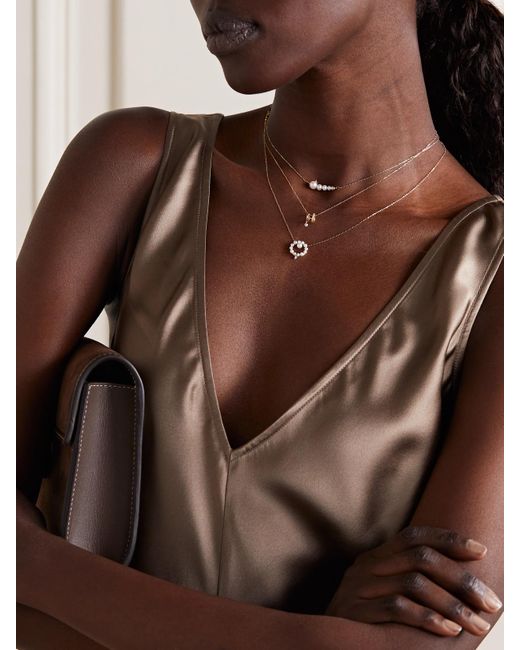 PERSÉE Natural Kette Mit Perlen, Diamant Und Details Aus 18 Karat