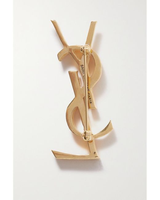 Saint Laurent White Tone Brooch