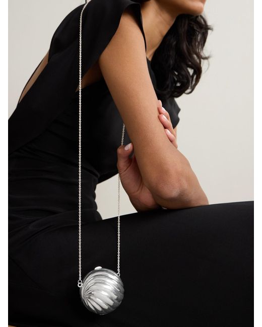 Uncommon Matters White Whirl Silberfarbene Clutch