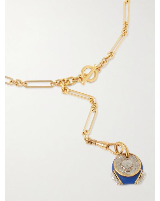 Maison Mayle Natural Pamplonne-Plated, -Tone, Crystal And Enamel Necklace