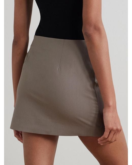 Matteau Natural Wool-Blend Twill Mini Skirt