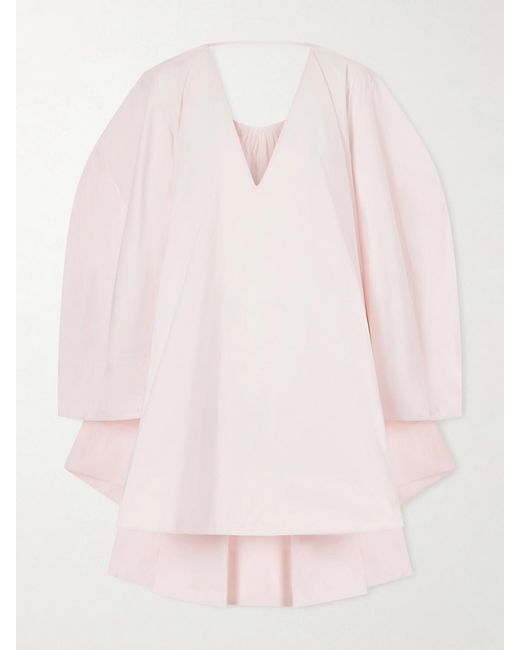 Jacquemus Pink Paysan Oversized Cotton-Blend Mini Dress