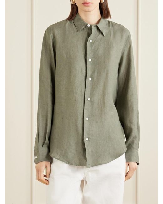 Aimé Leon Dore Green Linen Shirt