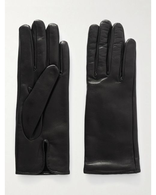 Nour Hammour Black Leather Gloves