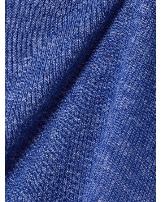 Gabriela Hearst Blue Cinxia Tanktop Aus Einer Gerippten Mischung Aus Kaschmir, Seide Und Hanf