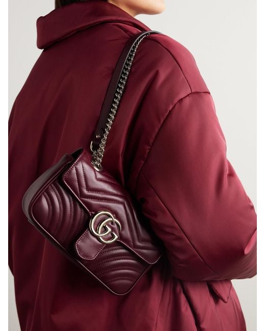 Sac Porté Épaule En Cuir À Surpiqûres Gg Marmont 2.0 Gucci en coloris Purple