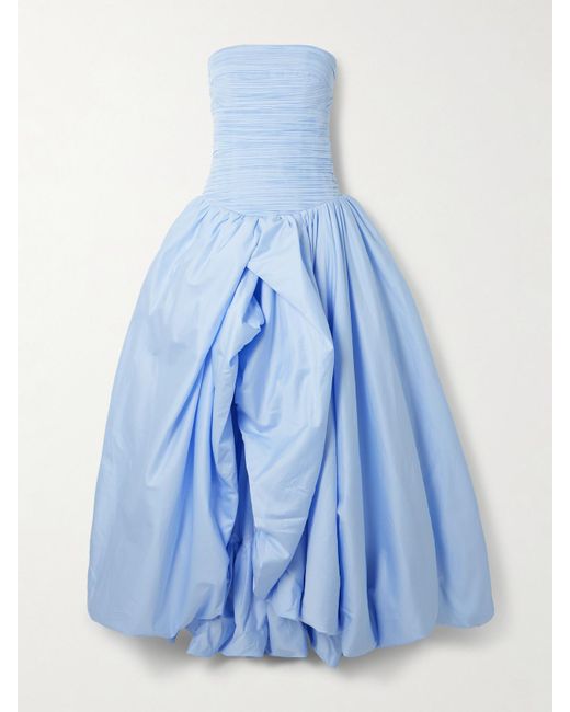 Robe Du Soir Bustier En Popeline De Coton À Fronces Violette Aje. en coloris Blue