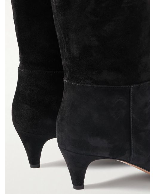 Gianvito Rossi Black Elise 45 Suede Knee Boots