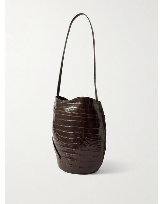 Sac Seau En Cuir Glacé Effet Croco À Boucle Liffner en coloris White