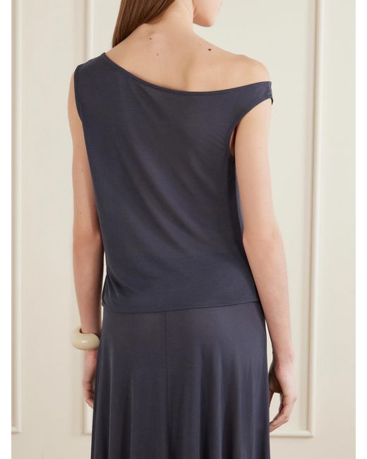 St. Agni Blue Off-The-Shoulder Tencel Lyocell Top