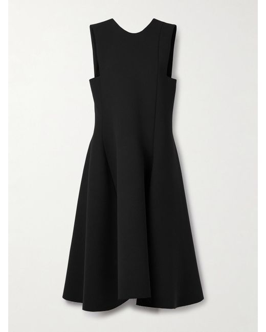 Khaite Black Medow Crepe Midi Dress
