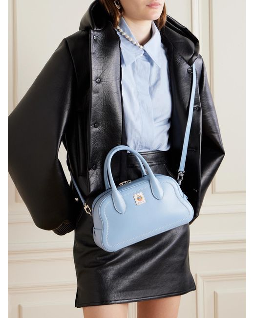 Bally Blue Unda Appliquéd Leather Tote
