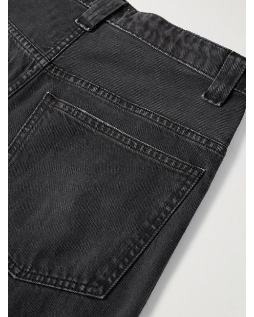 Khaite Black Winslow Mid-Rise Straight-Leg Jeans